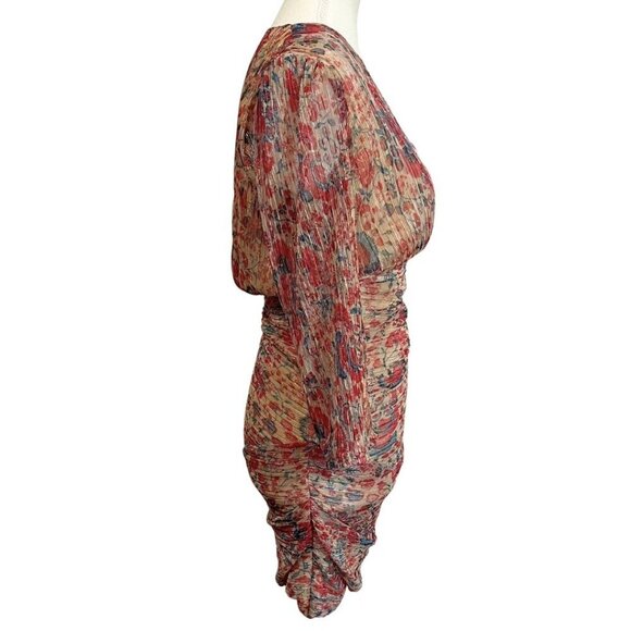 BASH AMELIA FLORAL METALLIC RUCHED PARTY DRESS - XS (0) - Picture 3 of 15